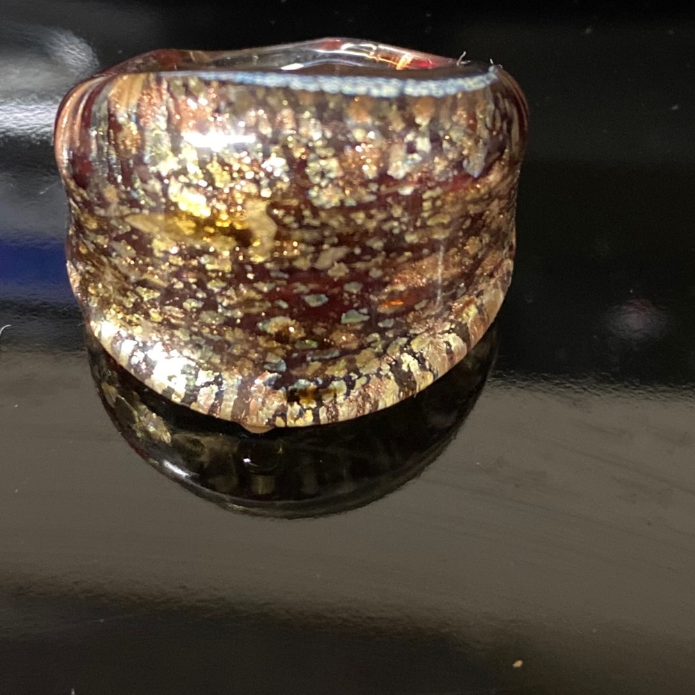 Hand Blown Italian Glass ladies necklace &ring Size 6